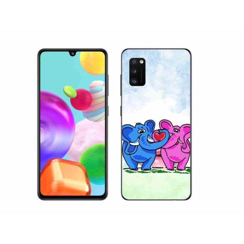 Gél borítás mmCase mobiltelefonhoz Samsung Galaxy A41 - szerelmes elefántok