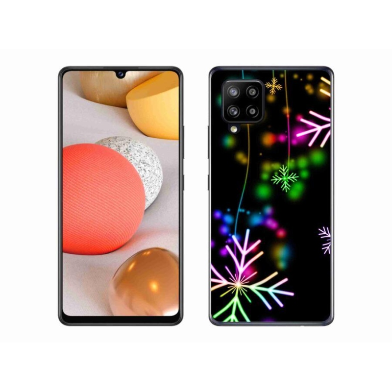 Gél borító mmCase a mobiltelefonra Samsung Galaxy A42 5G - színes pelyhekkel