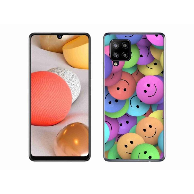 Gél borító mmCase a mobiltelefonon Samsung Galaxy A42 5G - színes smiley-k