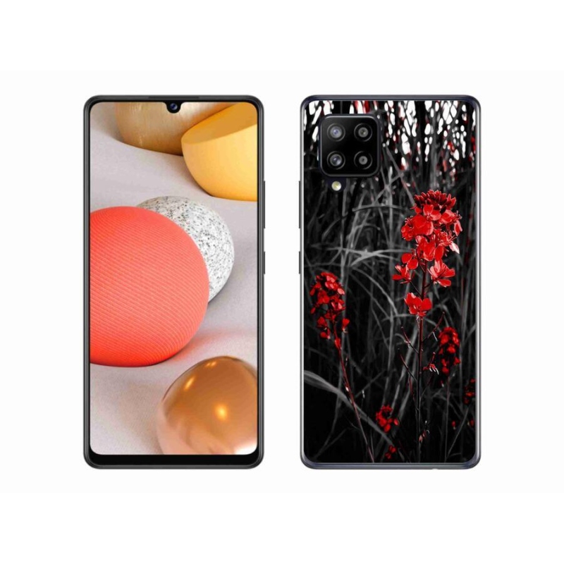 Gél borítás mmCase Samsung Galaxy A42 5G - piros növényhez