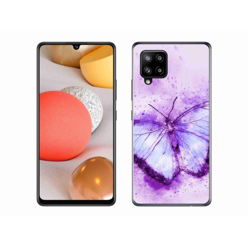 Zselés borítás mmCase Samsung Galaxy A42 5G - lila pillangó