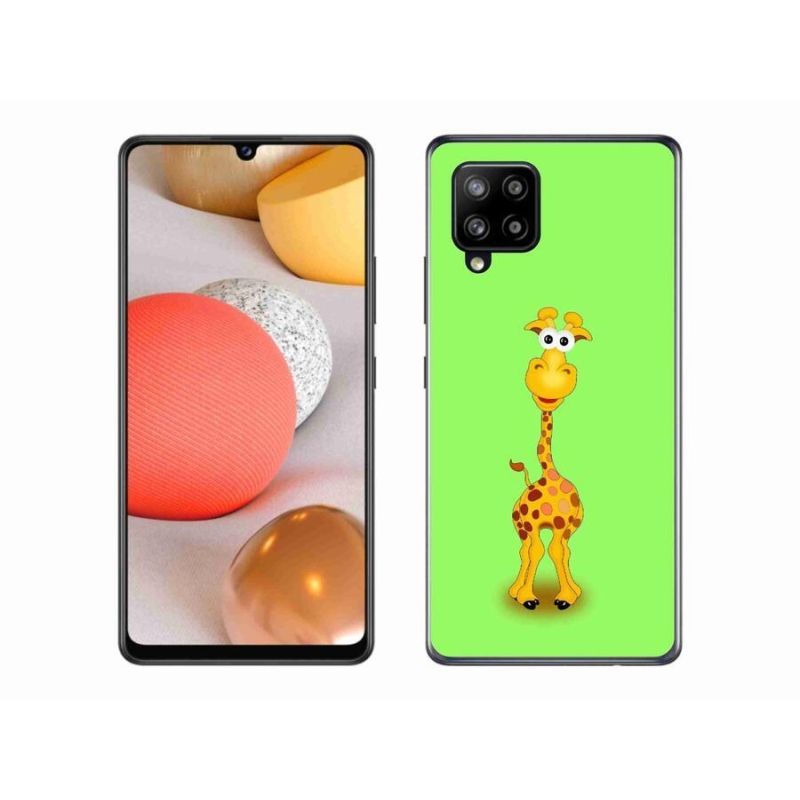 Zselés borítás mmCase Samsung Galaxy A42 5G - rajzfilm zsiráfhoz