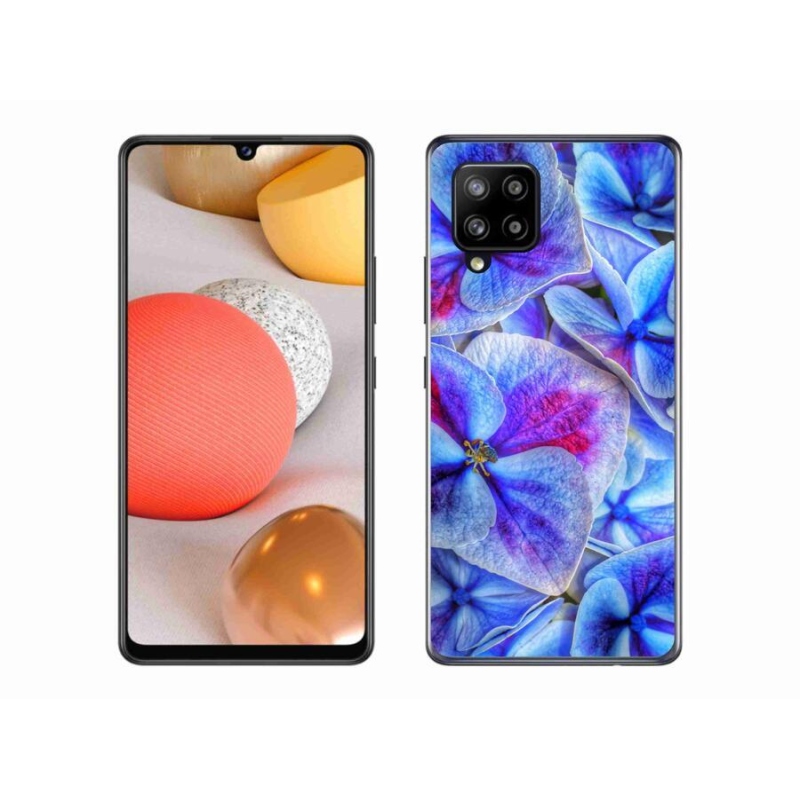 Gél védőhuzat mmCase Samsung Galaxy A42 5G - kék virágok 1