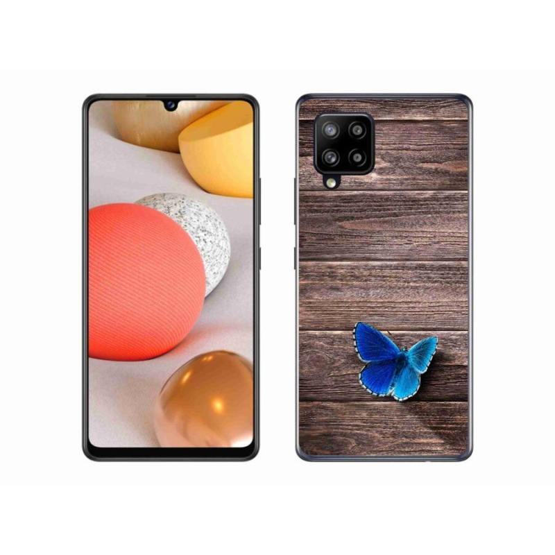 Zselés borítás mmCase Samsung Galaxy A42 5G - kék pillangó 1