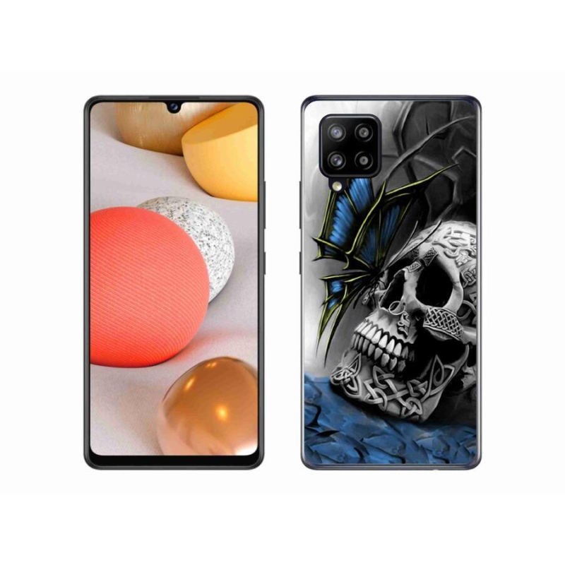 Gél borító mmCase Samsung Galaxy A42 5G - pillangó és koponya - Samsung Galaxy A42 5G számára