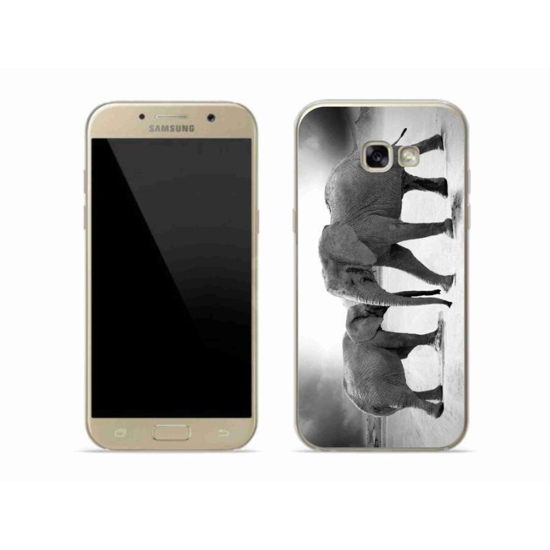Zselés borítás mmCase Samsung Galaxy A5 (2017) - fekete-fehér elefántokhoz