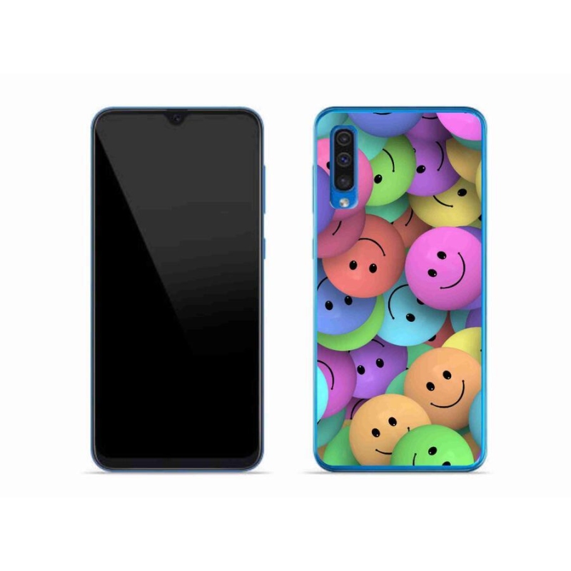 Gél borító mmCase a mobil Samsung Galaxy A50 - színes smileyk