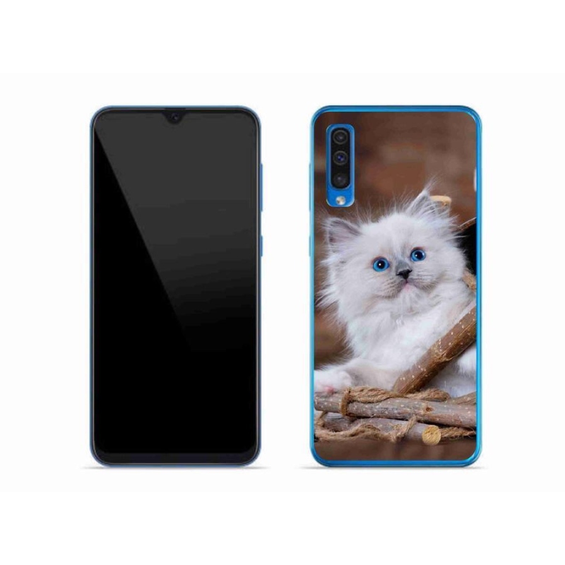 Gél védőhuzat mmCase Samsung Galaxy A50 készülékhez - fehér cica