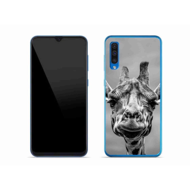 Zselés borítás mmCase Samsung Galaxy A50 készülékhez - fekete-fehér zsiráf