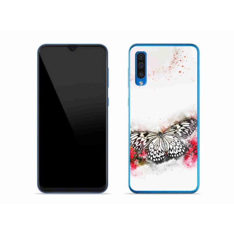 Zselés borítás mmCase Samsung Galaxy A50 készülékhez - fekete-fehér pillangó