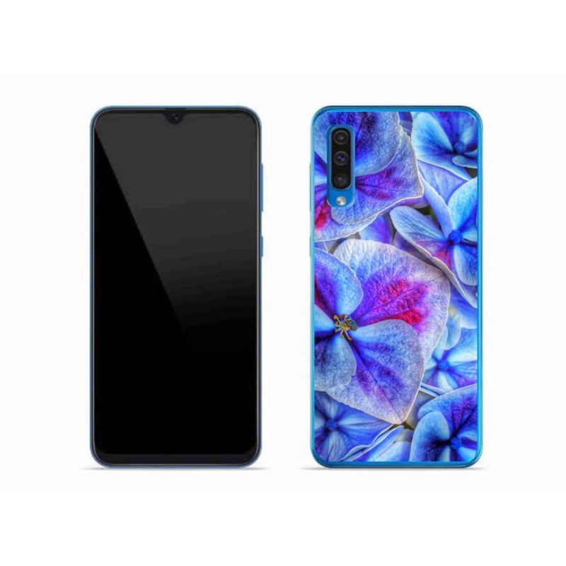 Gél védőhuzat mmCase Samsung Galaxy A50 készülékhez - kék virágok 1