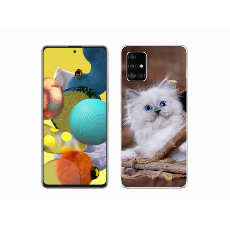 Gél védőhuzat mmCase Samsung Galaxy A51 5G - fehér cica