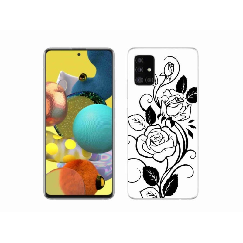 Zselés borítás mmCase Samsung Galaxy A51 5G - fekete és fehér rózsa