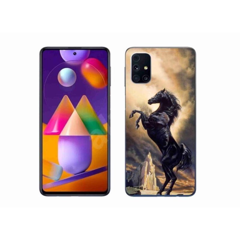 Zselés borítás mmCase Samsung Galaxy A51 5G - fekete rajzfilm lóhoz