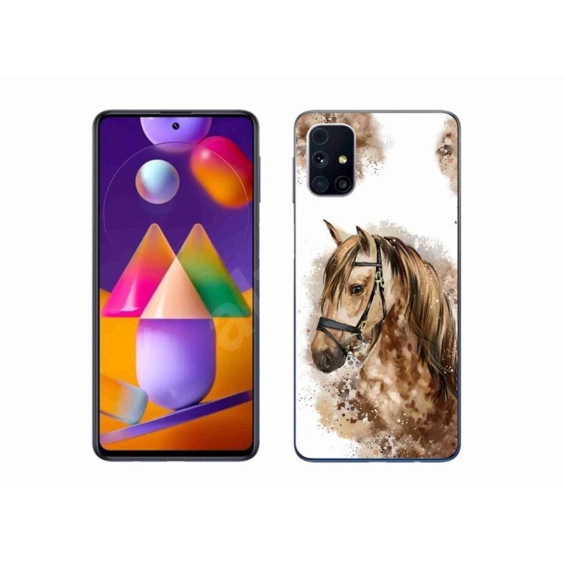 Zselés borítás mmCase Samsung Galaxy A51 5G - barna rajzfilm lóhoz