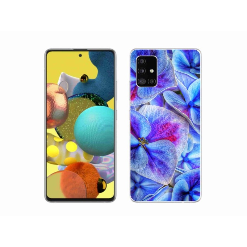 Gél védőhuzat mmCase Samsung Galaxy A51 5G - kék virágok 1