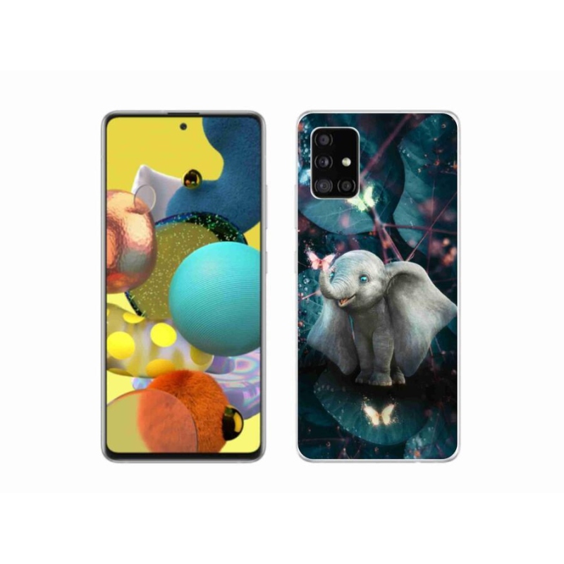 Zselés borítás mmCase Samsung Galaxy A51 5G - aranyos elefánthoz