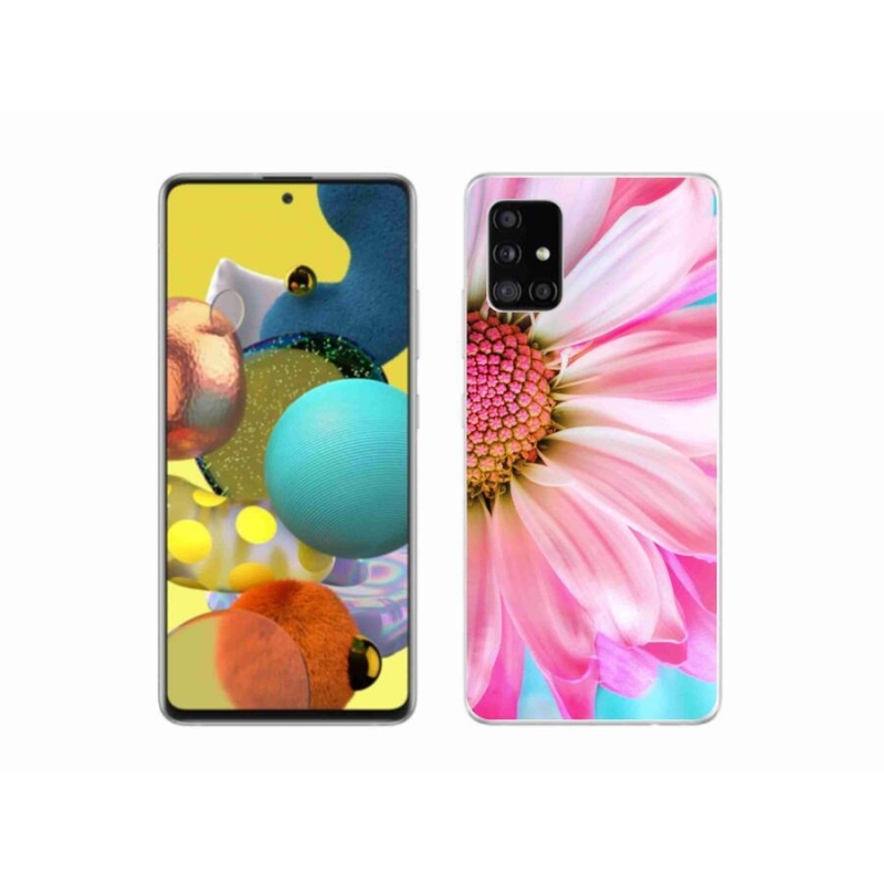 Gél védőhuzat mmCase Samsung Galaxy A51 5G - rózsaszín virág
