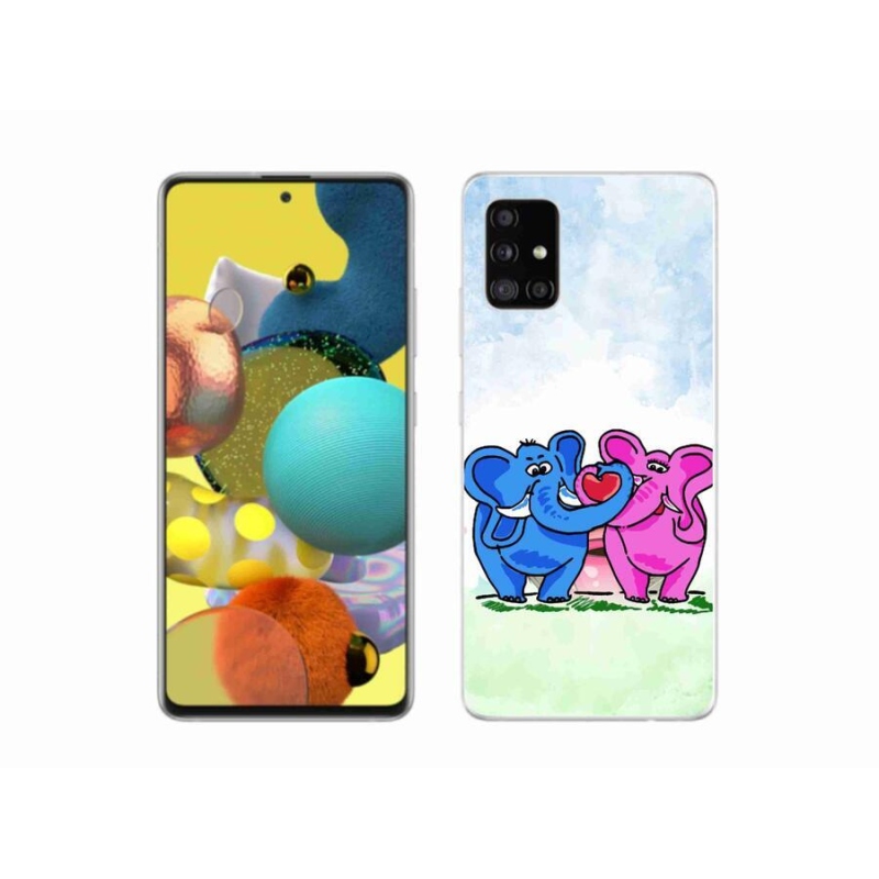 Gél borító mmCase a mobiltelefonon Samsung Galaxy A51 5G - szerelmes elefántok