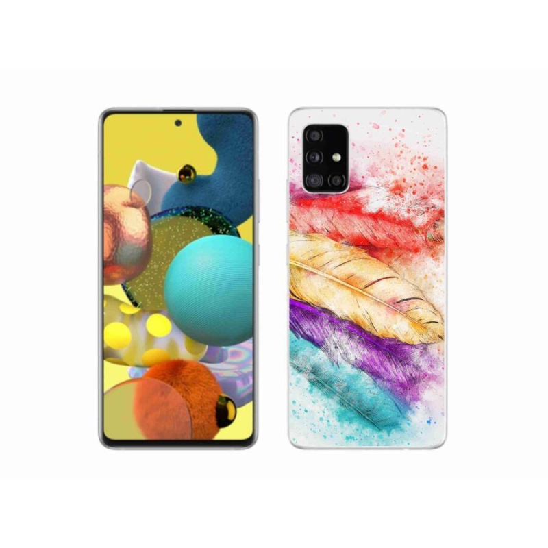 Gél borítás mmCase a mobiltelefon Samsung Galaxy A51 - színes tollak