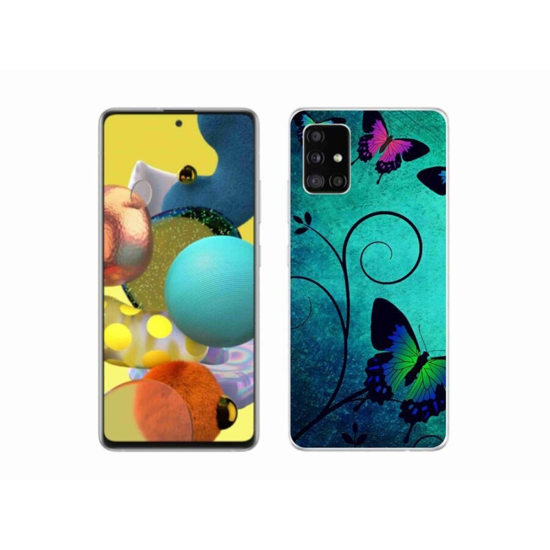 Gél védőhuzat mmCase mobiltelefonhoz Samsung Galaxy A51 - színes pillangók