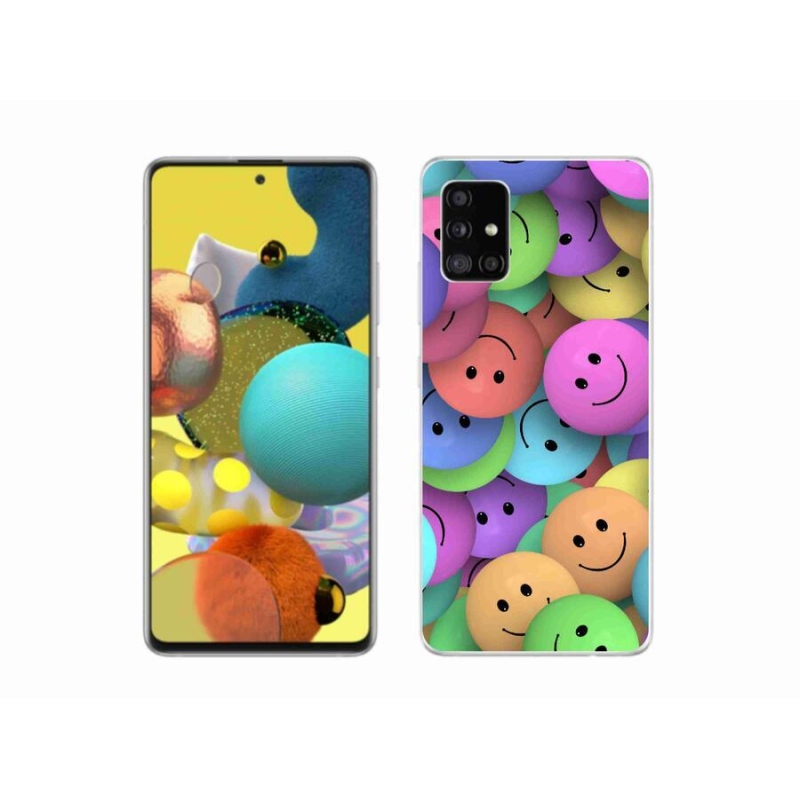 Gél borító mmCase a mobiltelefonon Samsung Galaxy A51 - színes smiley-k