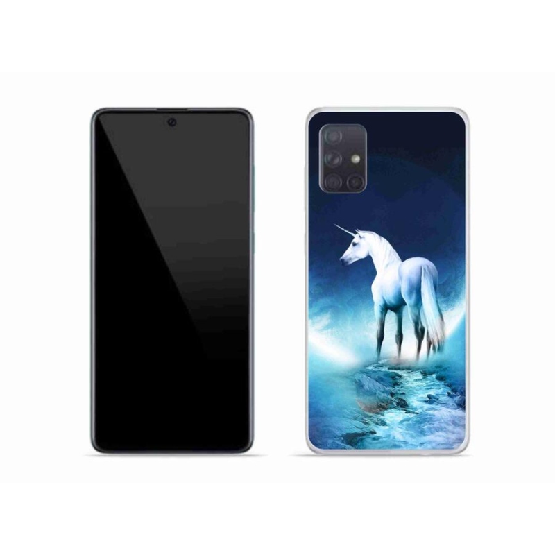 Gél védőhuzat mmCase Samsung Galaxy A51 készülékhez - fehér egyszarvú