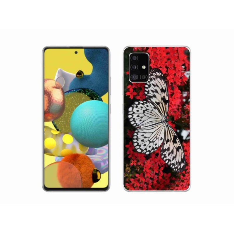 Gél védőhuzat mmCase Samsung Galaxy A51 - fekete-fehér pillangó 1