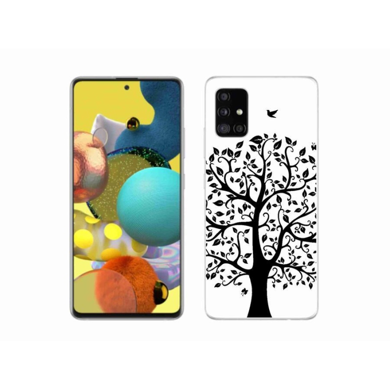 Zselés borítás mmCase Samsung Galaxy A51 - fekete-fehér fa