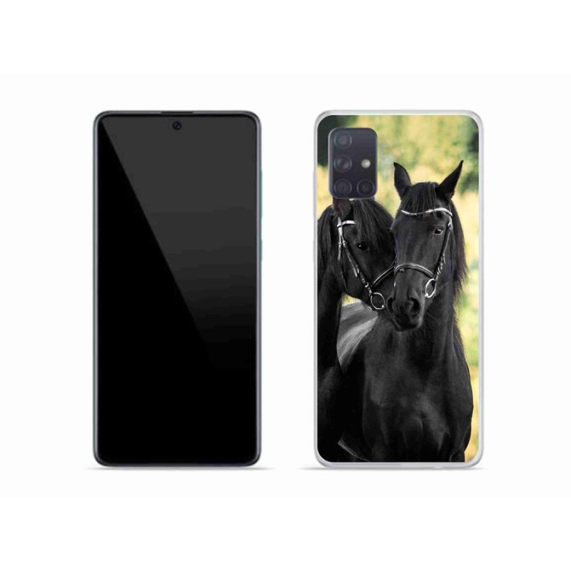 Zselés borítás mmCase Samsung Galaxy A51 - két fekete ló