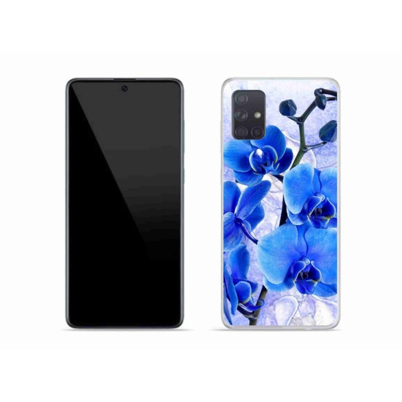 Gél védőhuzat mmCase Samsung Galaxy A51 készülékhez - kék virágok