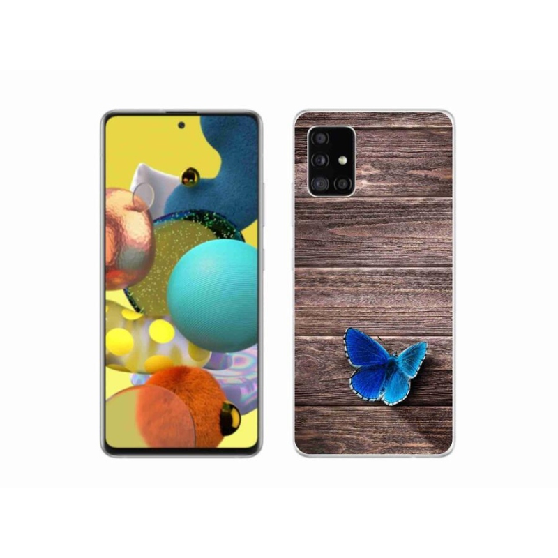 Gél védőhuzat mmCase Samsung Galaxy A51 - kék pillangó 1