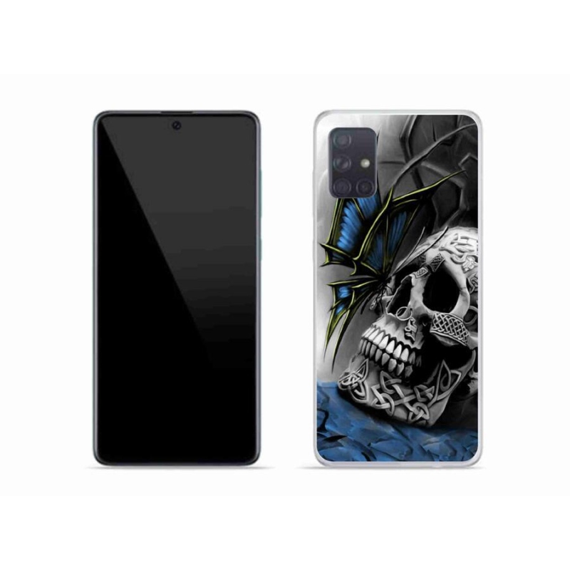 Gél borítás mmCase Samsung Galaxy A51 készülékhez - pillangó és koponya