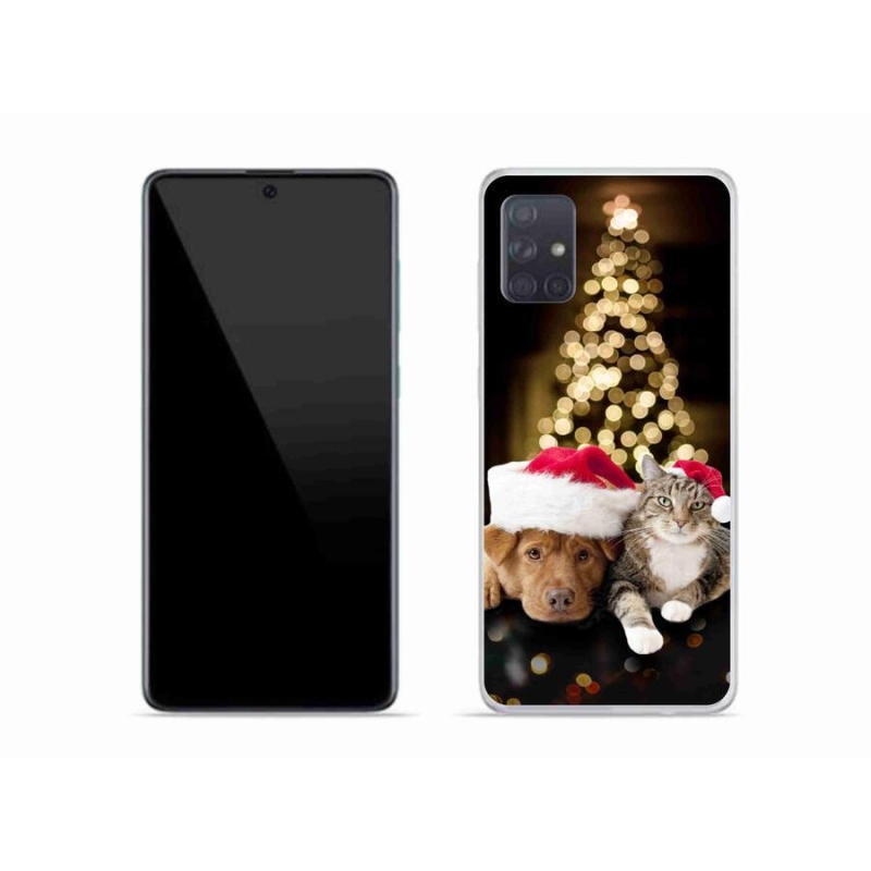 Gél borítás mmCase Samsung Galaxy A51 - Karácsonyi kutya és macska