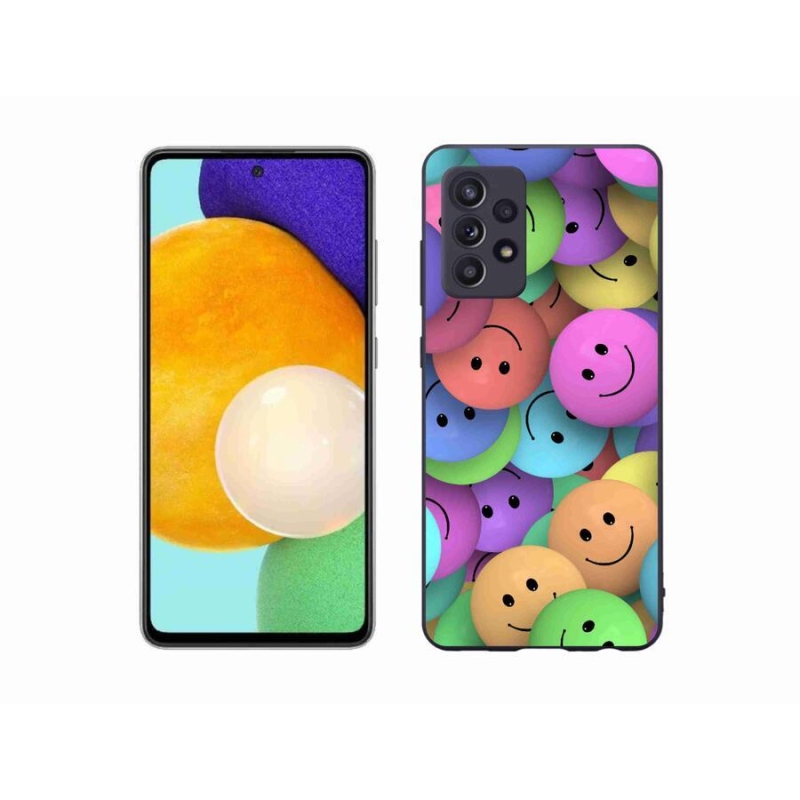 Gél borító mmCase a mobiltelefonra Samsung Galaxy A52/A52 5G - színes smiley-kkal
