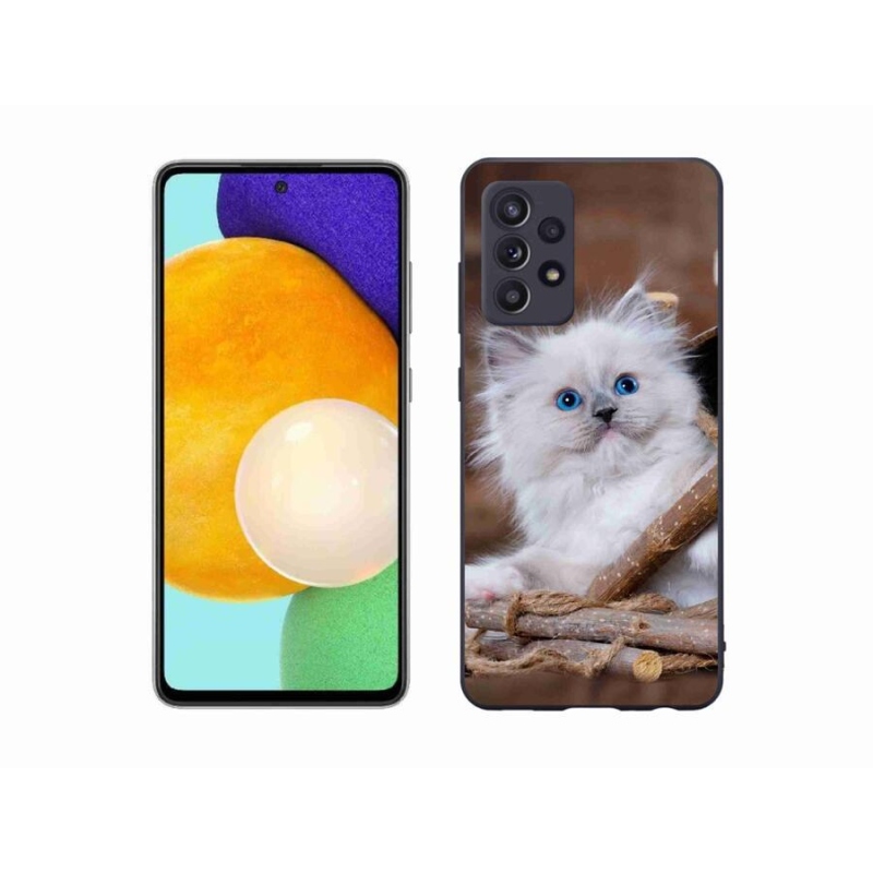 Gél védőhuzat mmCase Samsung Galaxy A52/A52 5G - fehér cica