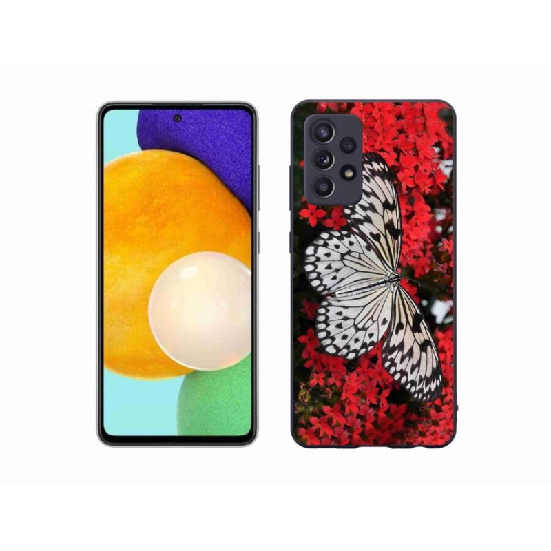 Gél védőhuzat mmCase Samsung Galaxy A52/A52 5G - fekete-fehér pillangó 1