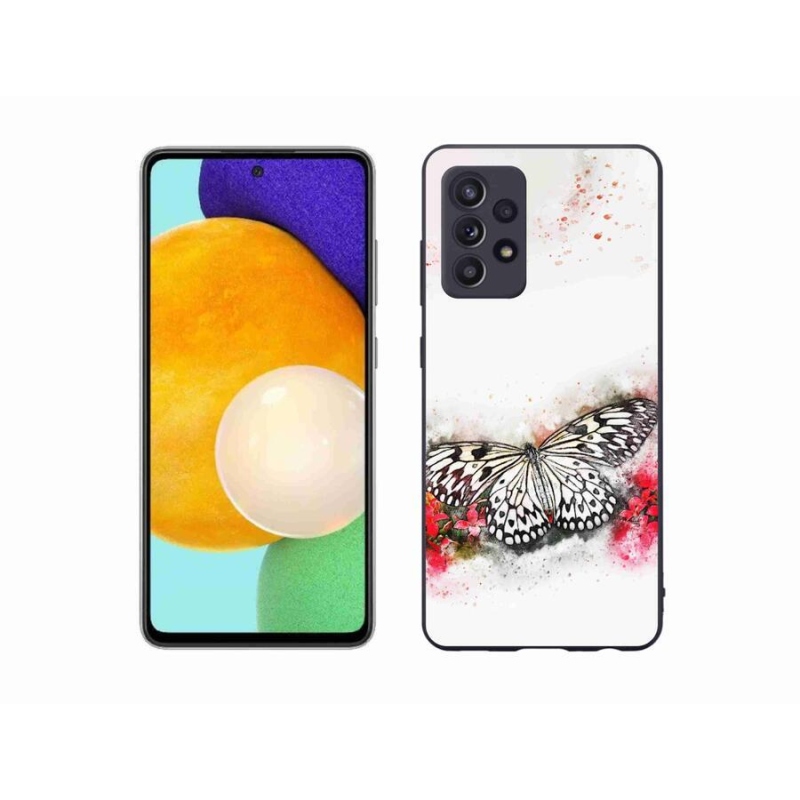 Zselés borítás mmCase Samsung Galaxy A52/A52 5G - fekete-fehér pillangó