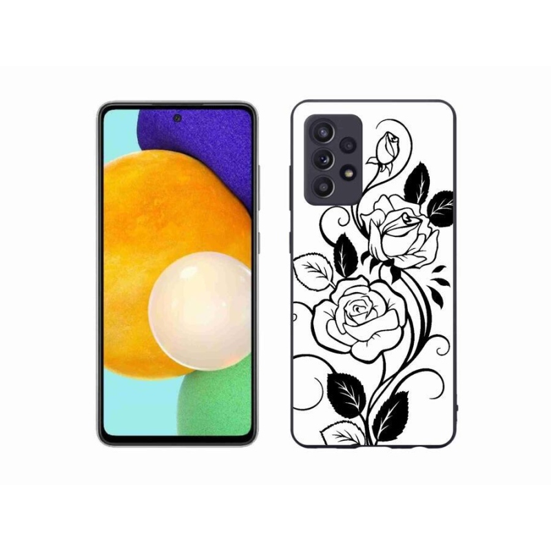 Zselés borítás mmCase Samsung Galaxy A52s 5G - fekete és fehér rózsa