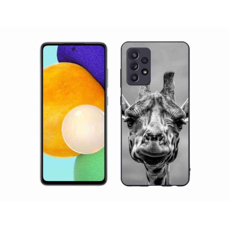 Zselés borítás mmCase Samsung Galaxy A52s 5G - fekete-fehér zsiráfhoz