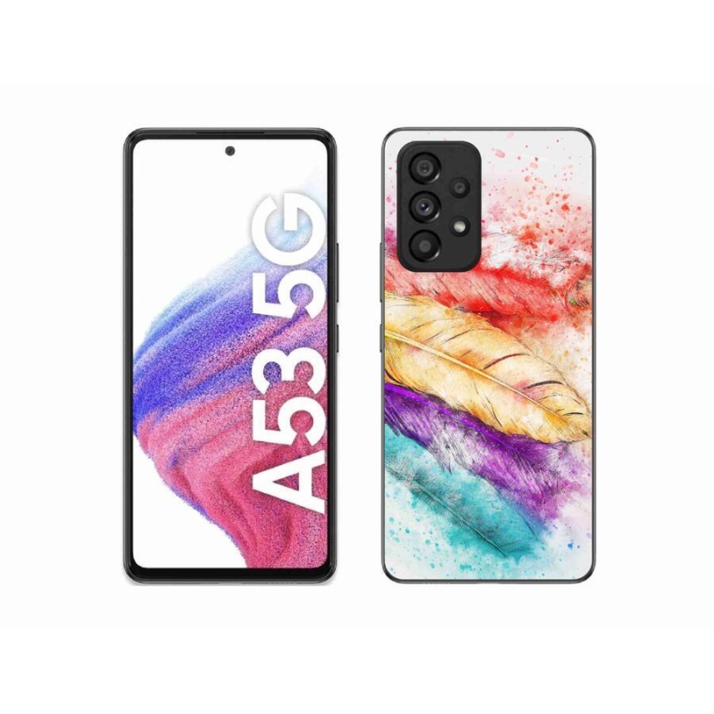 Gél borító mmCase a mobiltelefon Samsung Galaxy A53 5G - színes tollakkal