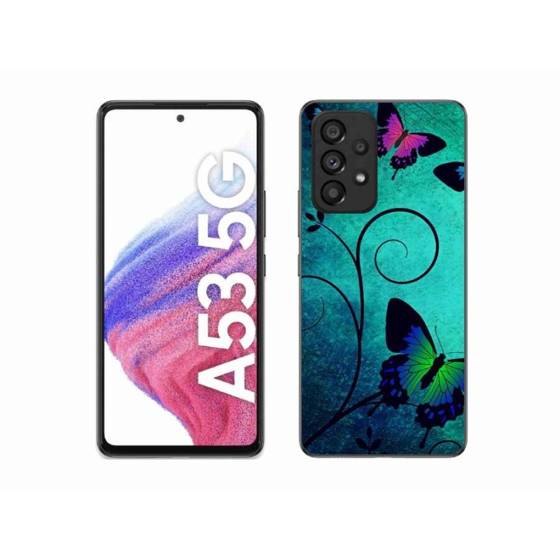 Gél borítás mmCase Samsung Galaxy A53 5G - színes pillangókhoz