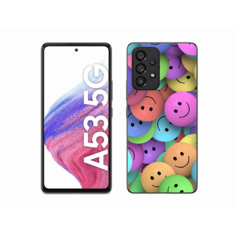 Gél borító mmCase a mobiltelefonon Samsung Galaxy A53 5G - színes smiley-k