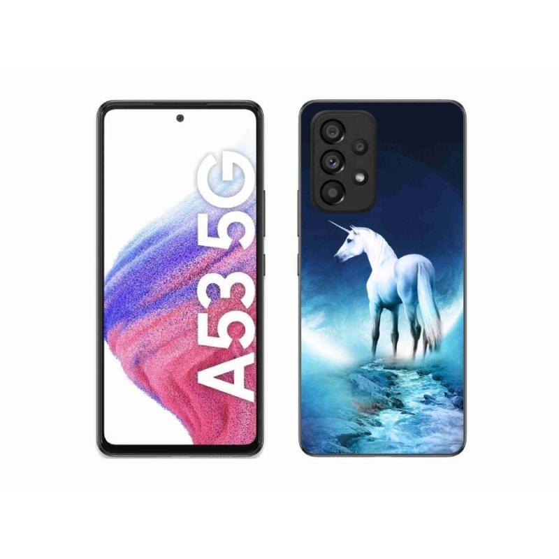 Gél védőhuzat mmCase Samsung Galaxy A53 5G - fehér egyszarvúhoz