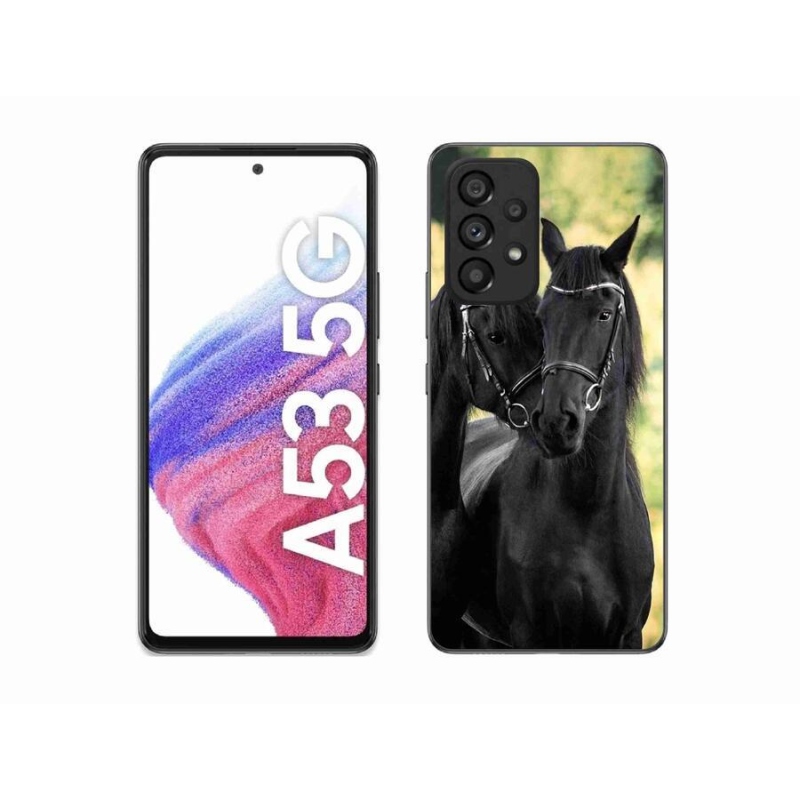 Zselés borítás mmCase Samsung Galaxy A53 5G - két fekete ló