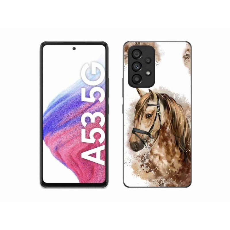 Zselés borító mmCase Samsung Galaxy A53 5G - barna rajzfilm lóhoz