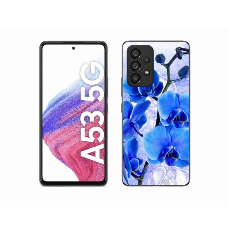 Gél védőhuzat mmCase Samsung Galaxy A53 5G - kék virágok