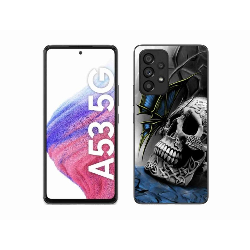 Gél borító mmCase Samsung Galaxy A53 5G - pillangó és koponya - Samsung Galaxy A53 5G számára