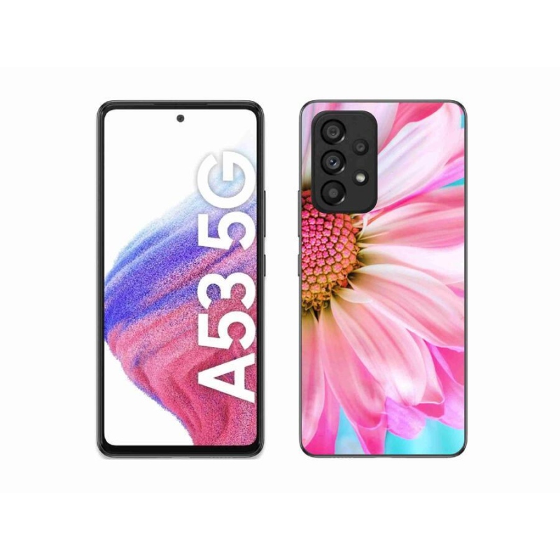 Gél védőhuzat mmCase Samsung Galaxy A53 5G - rózsaszín virág