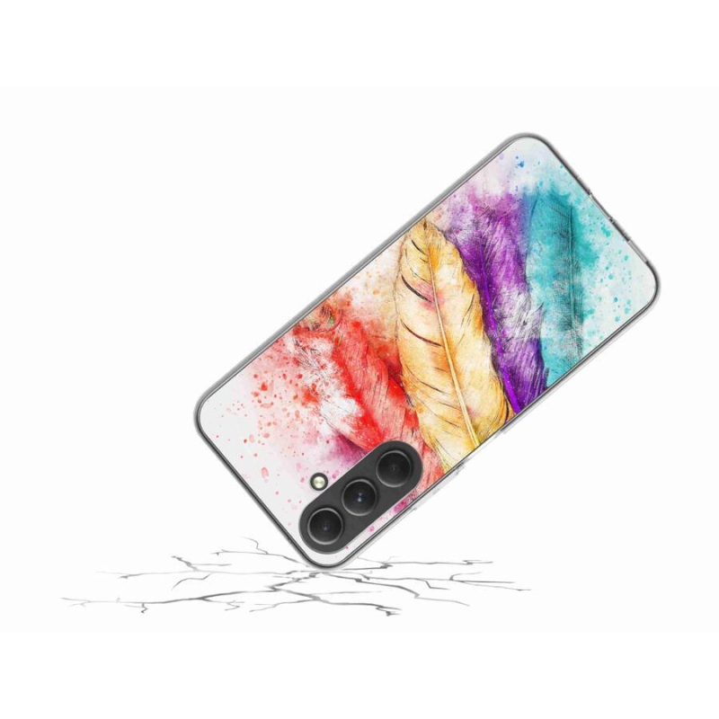 Gél borító mmCase a mobiltelefon Samsung Galaxy A54 5G - színes tollakkal